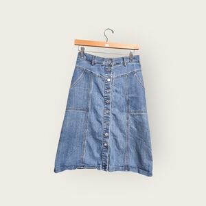 SHEIN Blue Denim A-Line Skirt